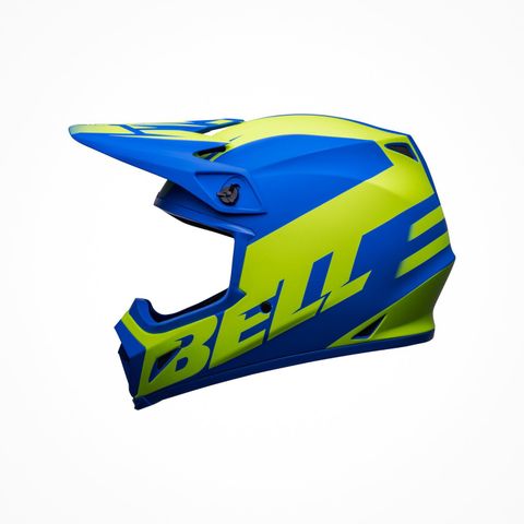 Mũ Bảo Hiểm Fullface Offroad Bell MX-9 MIPS® Disrupt Matte Classic Blue/Hi-Viz Yellow tại FMG Superstore - Bell Distributor