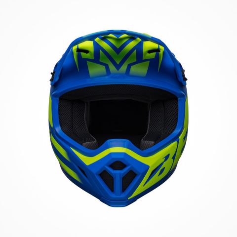 Mũ Bảo Hiểm Fullface Offroad Bell MX-9 MIPS® Disrupt Matte Classic Blue/Hi-Viz Yellow tại FMG Superstore - Bell Distributor