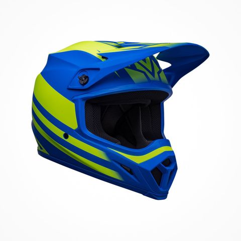 Mũ Bảo Hiểm Fullface Offroad Bell MX-9 MIPS® Disrupt Matte Classic Blue/Hi-Viz Yellow tại FMG Superstore - Bell Distributor