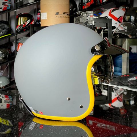 Mũ Bảo Hiểm 3/4 có kính âm Vespa Grey Demi Jet XI chính hãng tại Motoplex Hanoi