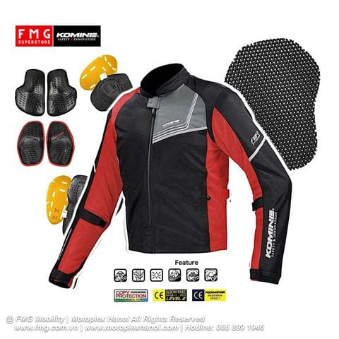 Áo Bảo Hộ Moto Komine JK-1171 Protect Full Mesh Jacket Zimon