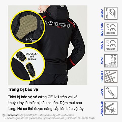 Áo Bảo Hộ Moto RS Taichi RSJ341 Air Speed Parka Jacket chính hãng tại FMG Superstore | Motoplex Hanoi