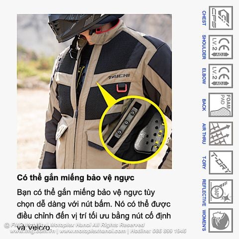 Áo Bảo Hộ Moto RS Taichi RSJ340 Kompass Air Jacket chính hãng tại FMG Superstore | Motoplex Hanoi