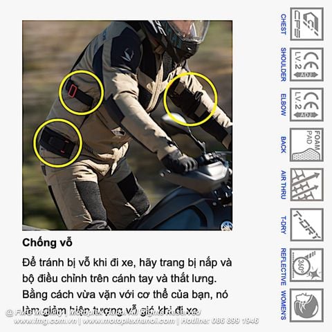 Áo Bảo Hộ Moto RS Taichi RSJ340 Kompass Air Jacket chính hãng tại FMG Superstore | Motoplex Hanoi