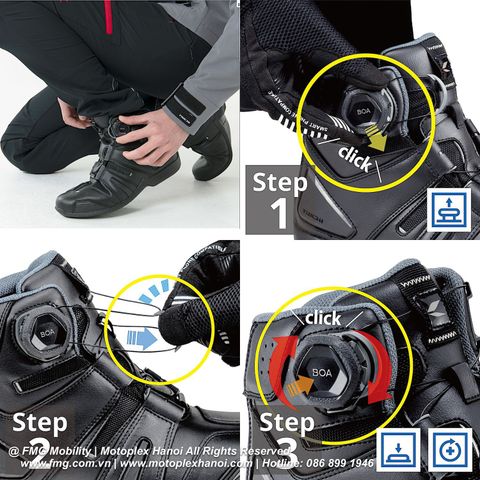 Giày Moto RS Taichi RSS006 Drymaster BOA Riding Shoes chính hãng tại FMG Mobility | FMG Superstore | Motoplex Hanoi