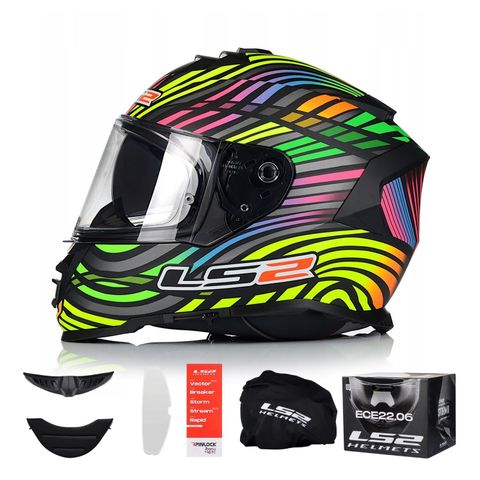 Mũ Bảo Hiểm Fullface LS2 FF800 Storm 2 Power Black Rainbow chính hãng tại FMG Superstore