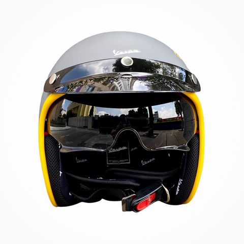 Mũ Bảo Hiểm 3/4 có kính âm Vespa Grey Demi Jet XI chính hãng tại Motoplex Hanoi