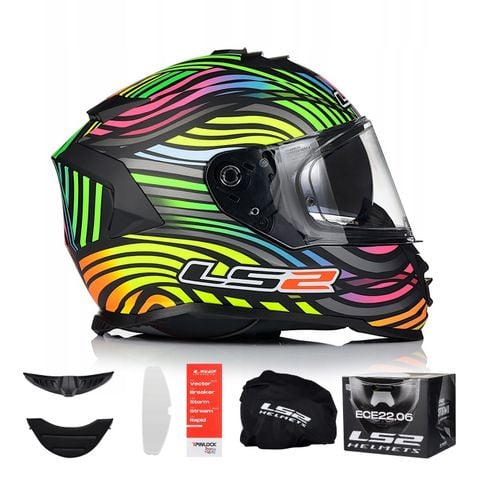 Mũ Bảo Hiểm Fullface LS2 FF800 Storm 2 Power Black Rainbow chính hãng tại FMG Superstore