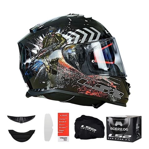 Mũ Bảo Hiểm Fullface LS2 FF800 Storm 2 Gloss Commando chính hãng tại FMG Superstore