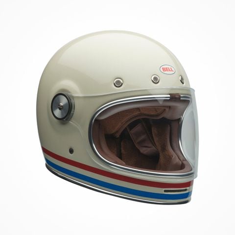 Mũ Bảo Hiểm Fullface BELL BULLITT STRIPES Gloss Pearl White Chính Hãng USA tại FMG Superstore