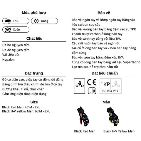 Găng Tay Moto LS2 Feng Racing chính hãng tại FMG Superstore