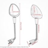 Gương Chiếu Hậu Vespa Sprint mạ Chrome Chính Hãng