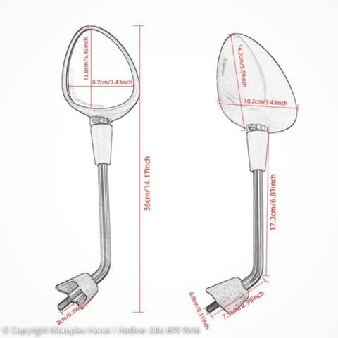 Gương Chiếu Hậu Vespa Sprint mạ Chrome Chính Hãng