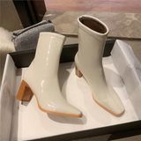  Giày Boot Nữ MWC - 9106 Boots Cổ Cao Gót Vuông 7cm Siêu Êm Chân Thời Trang Trẻ Trung Thanh Lịch 