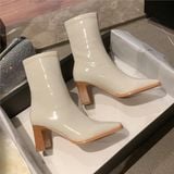  Giày Boot Nữ MWC - 9106 Boots Cổ Cao Gót Vuông 7cm Siêu Êm Chân Thời Trang Trẻ Trung Thanh Lịch 