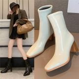  Giày Boot Nữ MWC - 9106 Boots Cổ Cao Gót Vuông 7cm Siêu Êm Chân Thời Trang Trẻ Trung Thanh Lịch 