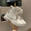  Giày Boot Nữ MWC - 9112 Boot Nữ Phối Dây Kéo Đế Cao Thoáng Khí Phong Cách Cá Tính 