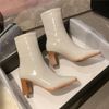  Giày Boot Nữ MWC - 9106 Boots Cổ Cao Gót Vuông 7cm Siêu Êm Chân Thời Trang Trẻ Trung Thanh Lịch 