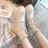  Giày Boot Nữ MWC - 9112 Boot Nữ Phối Dây Kéo Đế Cao Thoáng Khí Phong Cách Cá Tính 