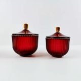 Ribbed Design Glass Scented Candle Holder