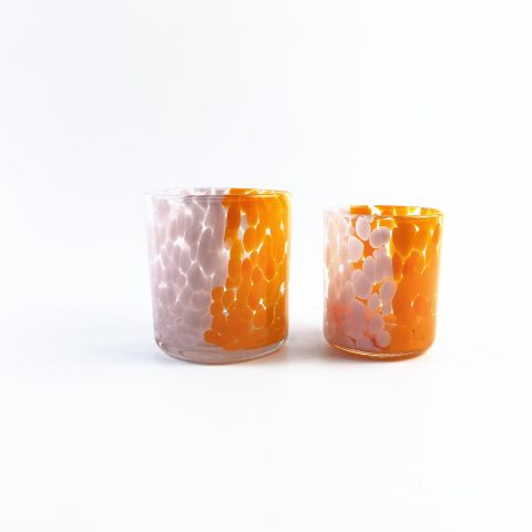 Colored Spotts Glass Votive Candle Holder