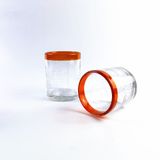 Colored Rim Bubble Glass Candle Jar