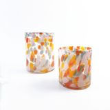 Large Size Colored Spotts Candle Glass Jar