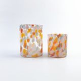 Large Size Colored Spotts Candle Glass Jar