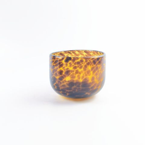 Luxury Hand Made Glass Bowl For Candle With Unique Ink Color