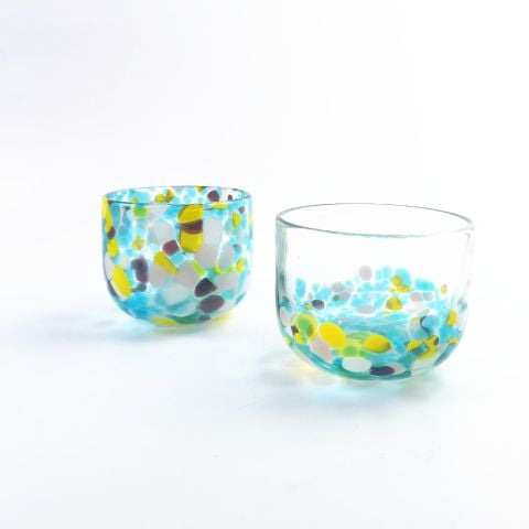 Luxury Hand Made Glass Bowl For Candle With Unique Ink Color