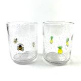 Bubble Glass Candle Vessel With Unique Pineapple Decoration