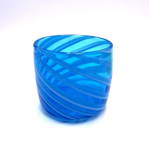 Decorative Swirl Stripes Glass Candle Jar