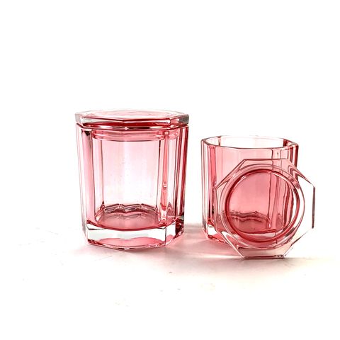 Octagon Shaped Glass Candle Holder With Sprayed Color