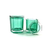 Octagon Shaped Glass Candle Holder With Sprayed Color