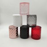 Colorful candle jar with flat cover