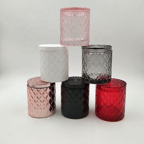 Colorful candle jar with flat cover