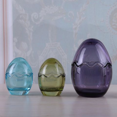 Egg shaped glass candle jars series