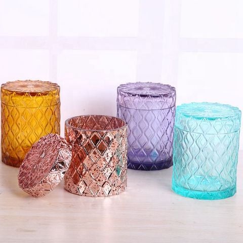 Colored glass candle jar for candle making