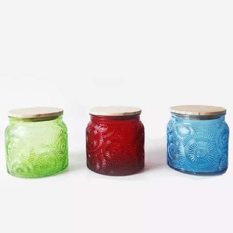 Sunflower glass candle jar colored candle vessels