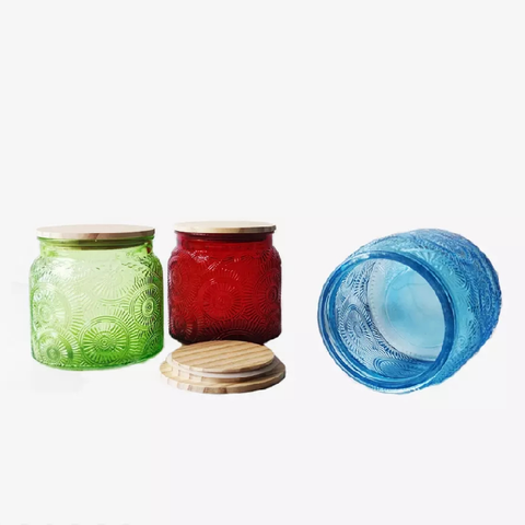 Sunflower glass candle jar colored candle vessels