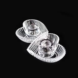 Vertical line candlestick holders heart shaped candle holder glass for Valentine's day