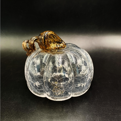 Hand Made Pumpkin Glass Candle Holder