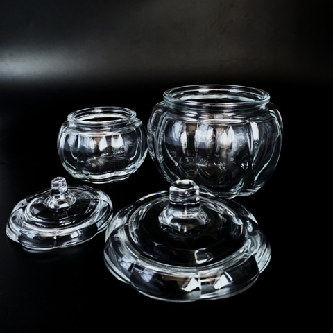 Hand Made Pumpkin Glass Candle Holder
