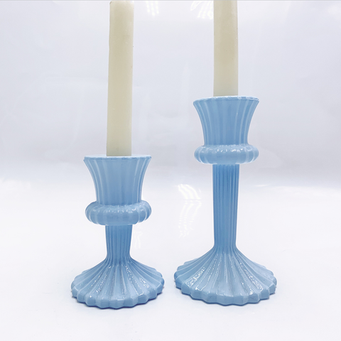 Long Stem Colored Glass Candle Holders Glass Candlesticks
