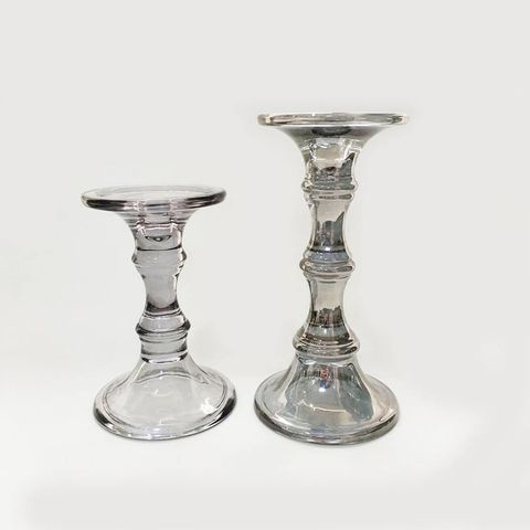 Candlestick holder light purple color glass candle holder crystal glass item