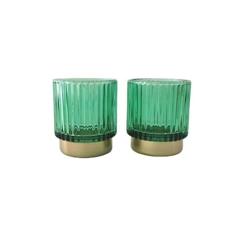 Vintage Glass Tealight Holder/Votive Holder Green Color