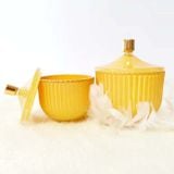 Ribbed Design Glass Scented Candle Holder