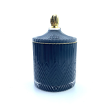 Opera Style Crystal Glass Candle Jar With Glass Lid