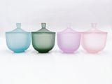 Ribbed Design Glass Scented Candle Holder