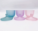 Ribbed Design Glass Scented Candle Holder